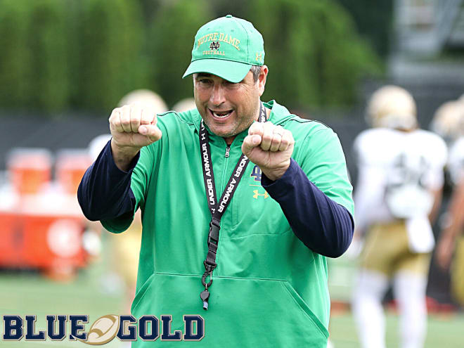 Notre Dame Fighting Irish football defensive line coach Mike Elston