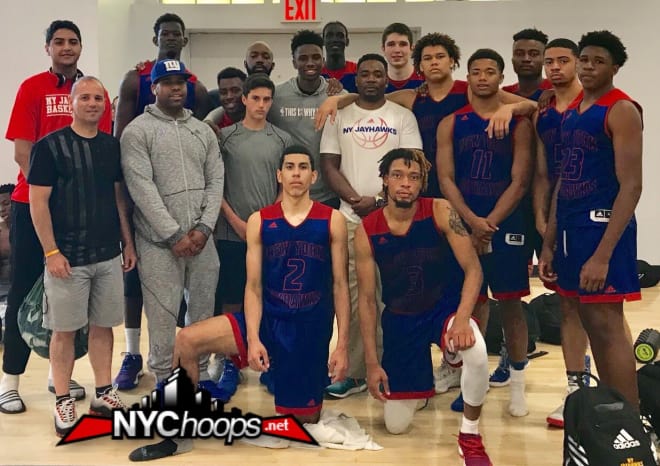 NY JayHawks (17U) with former member and recent NBA draftee Hamidou Diallo (under exit sign)