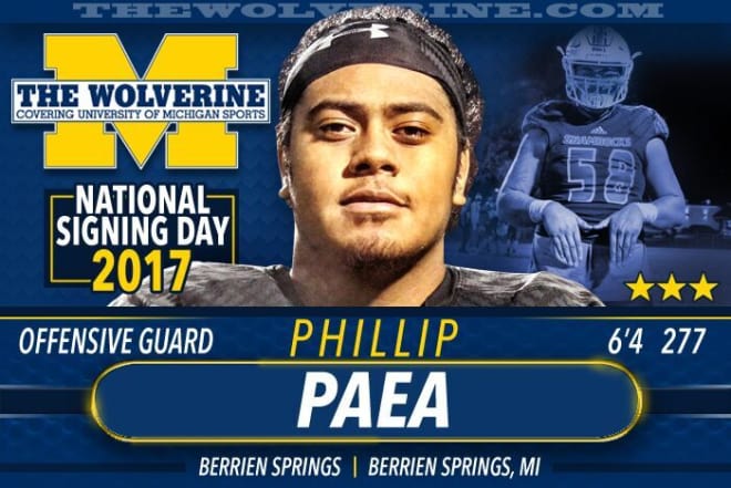 Phillip Paea led Berrien Springs on both sides of the ball in 2016 and has been recruited to play on the defensive line at Michigan.