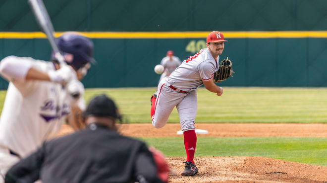 Koty Frank struck out nine batters in the win for Nebraska Friday night. (Nebraska Athletic Communications)