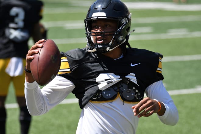 Iowa wide receiver Desmond Hutson has entered the transfer portal.