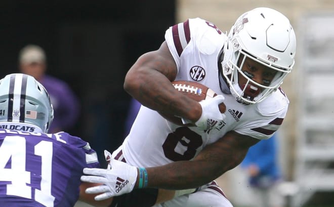 Kylin Hill and Mississippi State ran over Kansas State last in Manhattan.