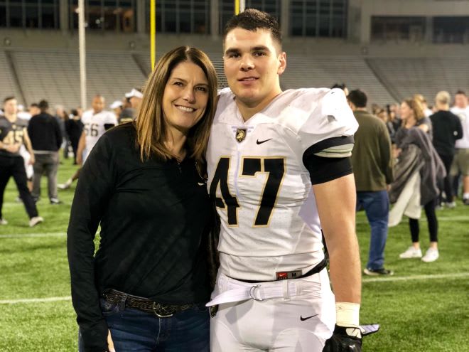 Former Army Black Knights MLB Jon Rhattigan with mother, Debbie Rhattigan