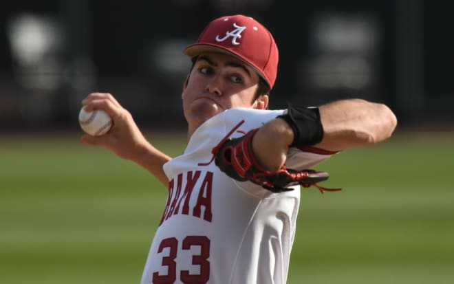 Alabama pitcher Luke Holman. Photo  | Gary Cosby Jr. / USA TODAY NETWORK