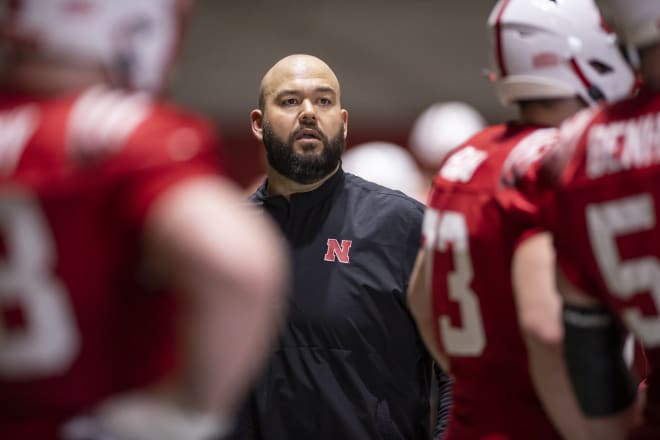 Nebraska offensive line coach Donovan Raiola.