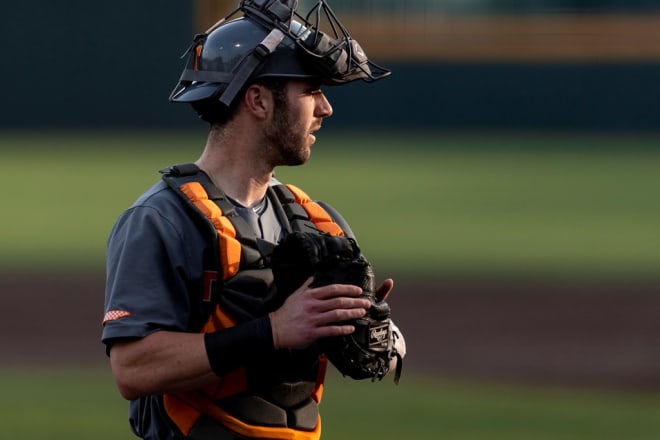 Tennessee catcher Connor Pavolony.