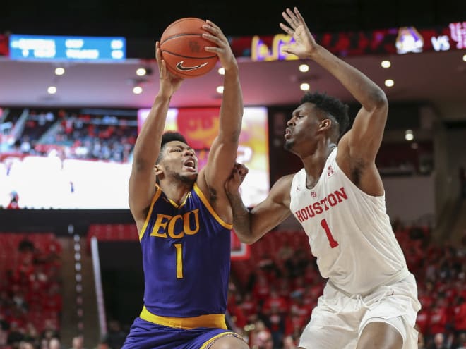 East Carolina Pirates Basketball Jayden Gardner is looking at NC State basketball as a transfer