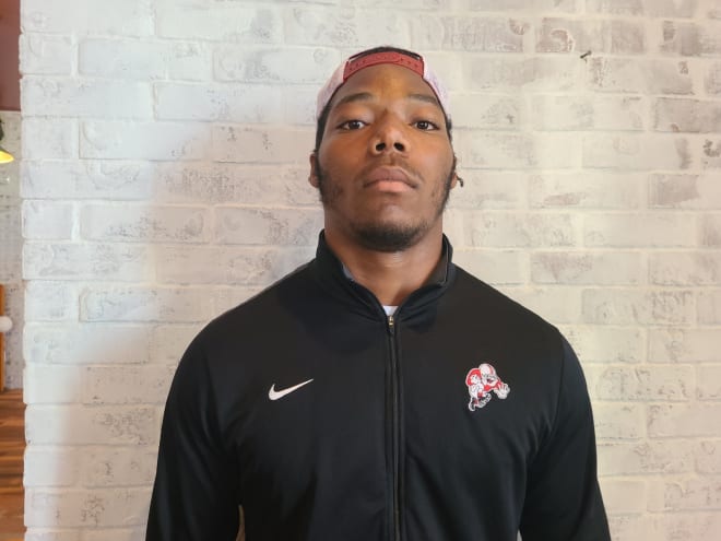 Mani Powell was one of two official visitors for the Razorbacks this weekend.
