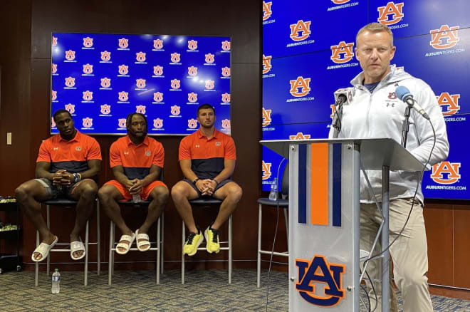 Bryan Harsin introduces Auburn's 2022 captains.