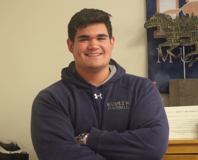 Aidan Keanaaina is committed to Notre Dame. 