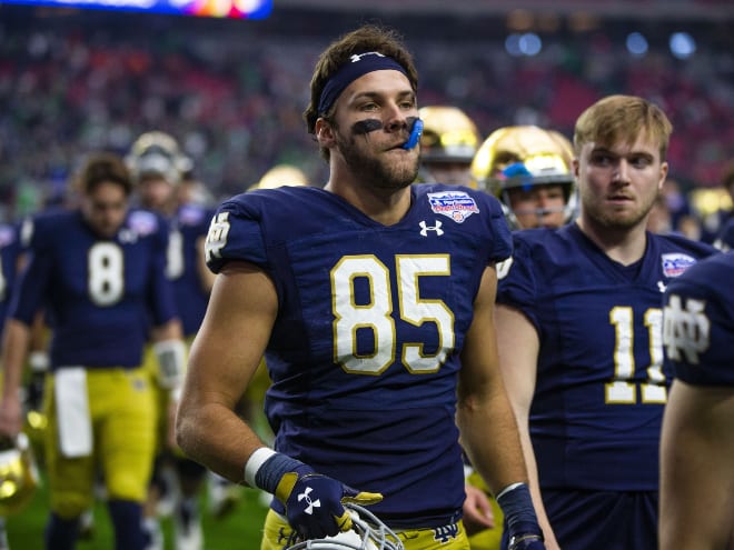 Notre Dame tight end George Takacs announced Monday he will enter the transfer portal.