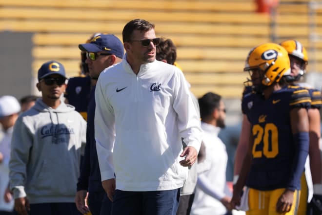 Justin Wilcox looks on ahead of Saturday's game against USC.