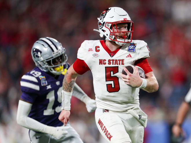 NC State senior quarterback Brennan Armstrong threw for 164 yards and rushed for 121 yards and a touchdown, but Kansas State won 28-19 on Thursday in the Pop-Tarts Bowl.