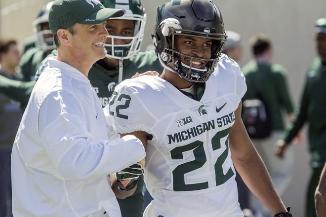 Mid-year enrollee Josiah Scott had a loud spring game in a victory for the Spartan defense. 