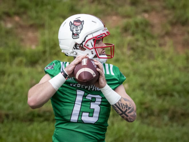 NC State Wolfpack football quarterback Devin Leary