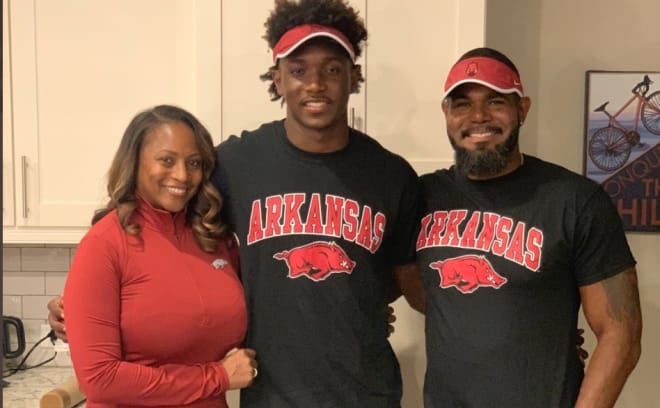 Razorback commit Chance Moore with his family in Georgia.