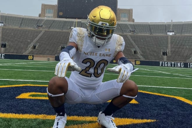 Notre Dame 2025 CB target Cree Thomas has set a commitment date. He visited campus for two games in October.