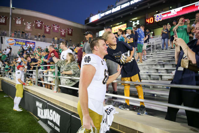 Offensive tackle Mike McGlinchey following the Boston College game.