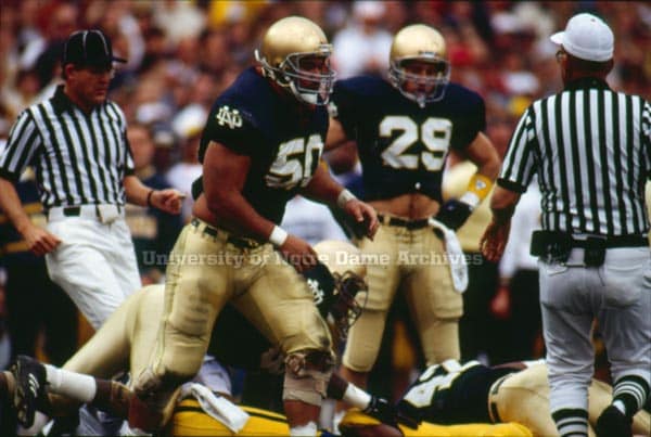 Chris Zorich (50) and Stan Smagala (29) were two of Notre Dame's best prospects from Chicago.