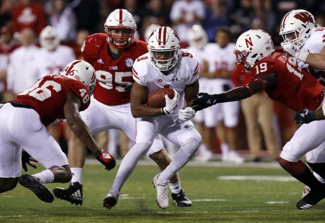 Wisconsin running game Jonathon Taylor rushed for 249 yards on 25 carries on Saturday. 