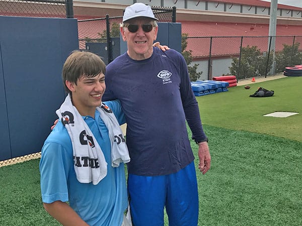 James Bruno met Archie Manning during a recent day at an Ole Miss practice. 