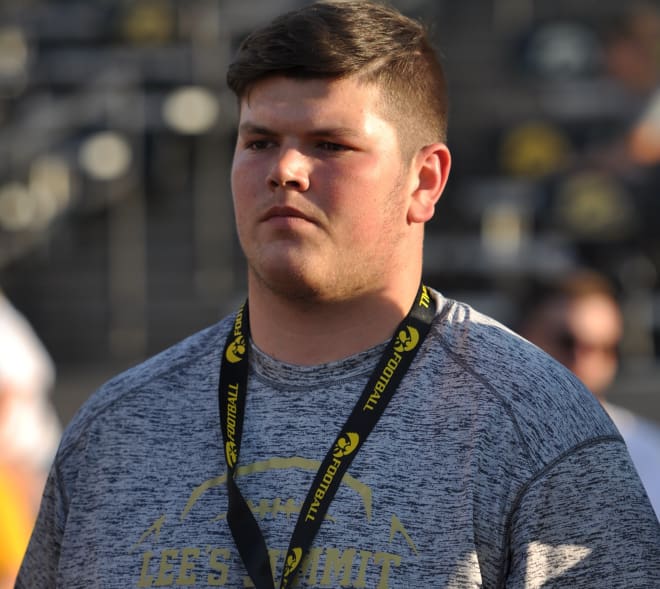 Class of 2018 offensive lineman T.J. Kennedy has visited Iowa twice this month.