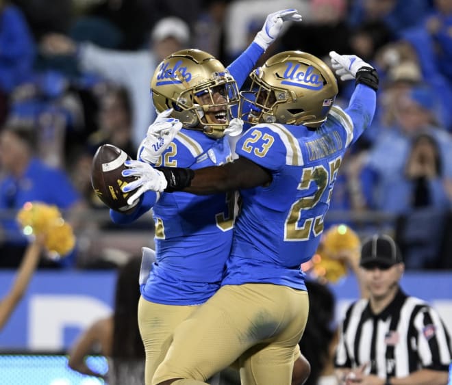 UCLA safety Kenny Churchwell III (23) looked back on his time in Westwood fondly after Tuesday’s practice. A sixth-year senior, he will play in his final collegiate game Saturday against Boise State in the LA Bowl at SoFi Stadium in Inglewood.