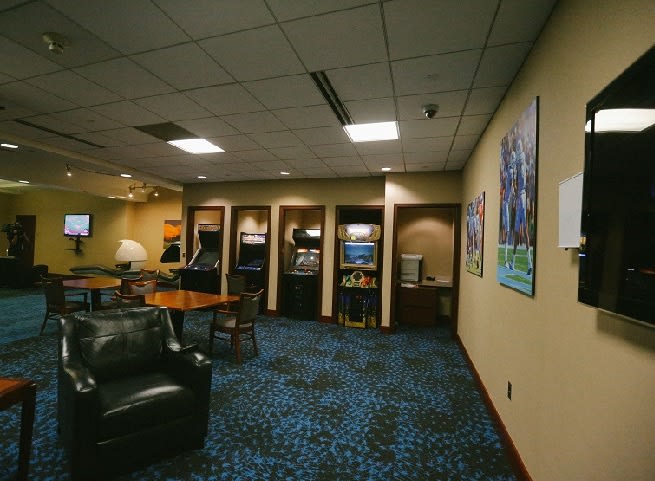UNC's players' lounge, shown above in 2019, will undergo a significant renovation.