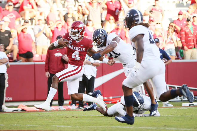 Malik Hornsby was Arkansas' backup quarterback in 2021.