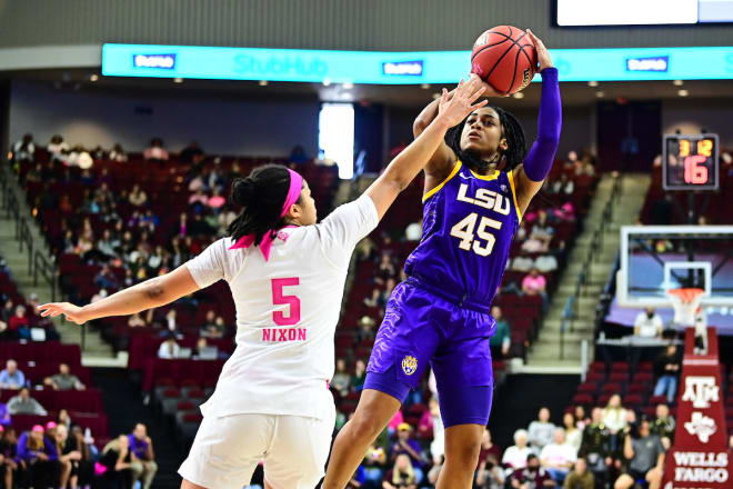 LSU redshirt junior guard Alexis Morris, who transferred to the Tigers late last summer after playing for Texas A&M last season, scored 25 points in the Tigers' 74-58 SEC win over the Aggies on Sunday afternoon in College Station. In two games this season vs. A&M, Morris is averaging 27.5 points and 6 rebounds.  