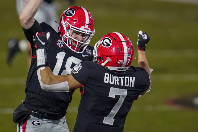 JT Daniels and Jermaine Burton