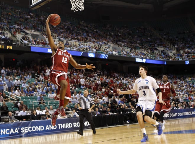Alabama Crimson Tide guard Trevor Releford (12) makes a layup against the Creighton Bluejays during the first half of the second round of the 2012 NCAA men's basketball tournament at Greensboro Coliseum. Photo | Frank Victores-USA TODAY Sports