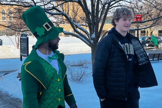 Notre Dame football made a strong impression during Jack Lange's visit for junior day. Lange is the No. 164 overall player in the 2025 recruiting class.