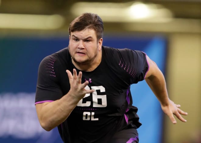 Former Notre Dame offensive line man and current All-Pro Guard for the Indianapolis Colts at the NFL Combine in 2016 (Associated Press)