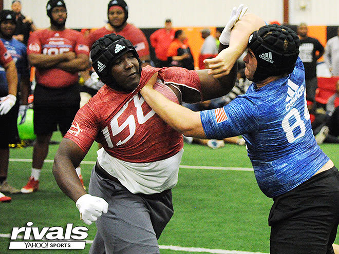 Rivals 3-star DT Dennis Osagiede was one of the top performers at the Rivals 3-Stripe Camp in Dallas, Texas