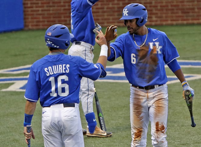 Junior outfielder Tristan Pompey (6) is a preseason All-American entering the 2018 season. The Toronto native hit .361 with 10 home runs and 45 RBI as a sophomore.