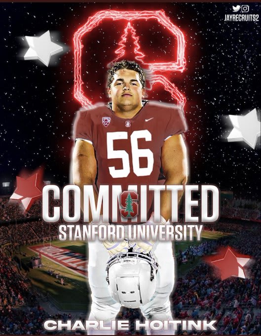 Stanford Football 2025 3star OG Charlie Hoitink commits to Stanford