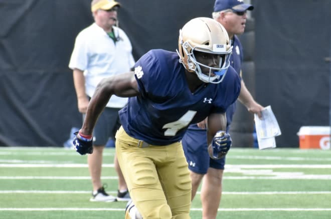 Notre Dame junior wide receiver Kevin Austin during practice