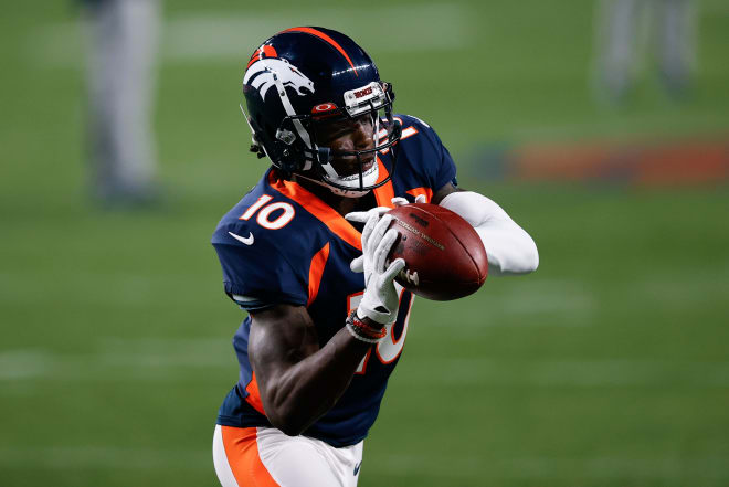 Broncos WR Jerry Jeudy practices, in line to play Sunday