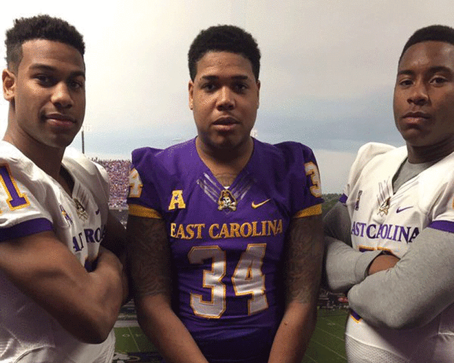 Chance Purvis, Chandon Hickerson and Raequan Purvis made their way to ECU this weekend.
