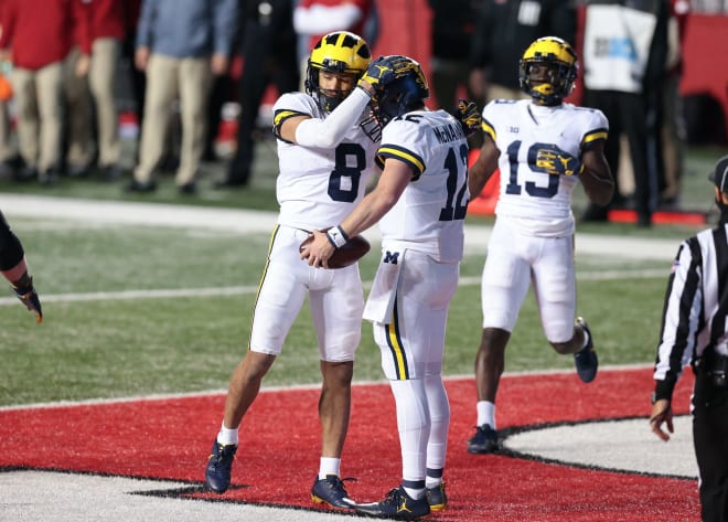 Michigan Wolverines football's Ronnie Bell and Cade McNamara