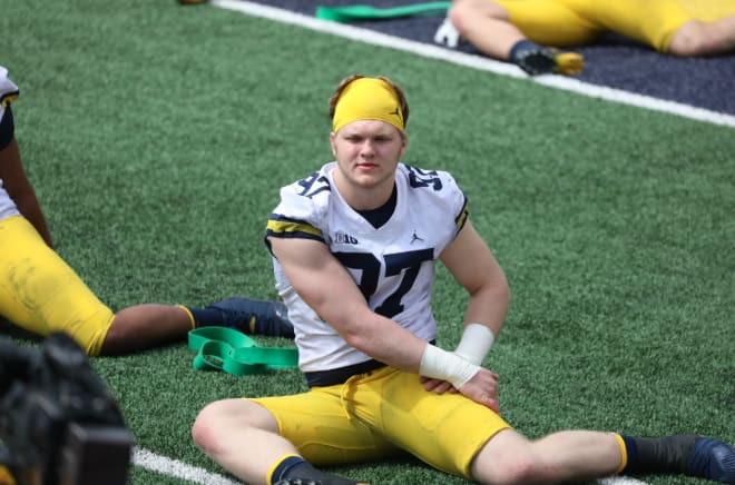 Michigan Wolverines football sophomore defensive end Aidan Hutchinson hails from Dearborn, MI.