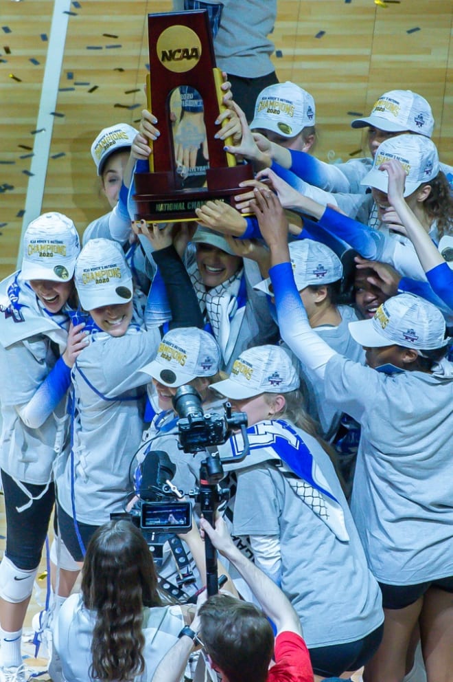 Kentucky volleyball winning the national championship in 2020.
