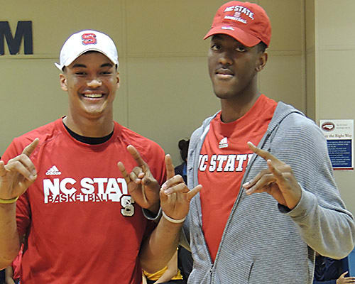 Fayetteville (N.C.) Northwood Temple Academy senior center Ian Steere, left, and teammate Immanuel Bates have both verbally committed to NC State.