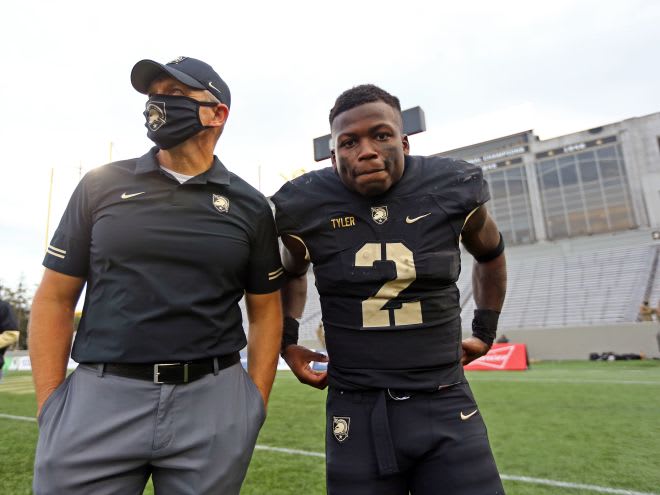 Army Head Coach Jeff Monken and QB Tyier Tyler 