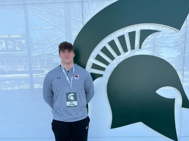 2025 three-star defensive lineman Brad Fitzgibbon on Michigan State unofficial visit on March 23, 2024. (Photo courtesy of Brad Fitzgibbon)