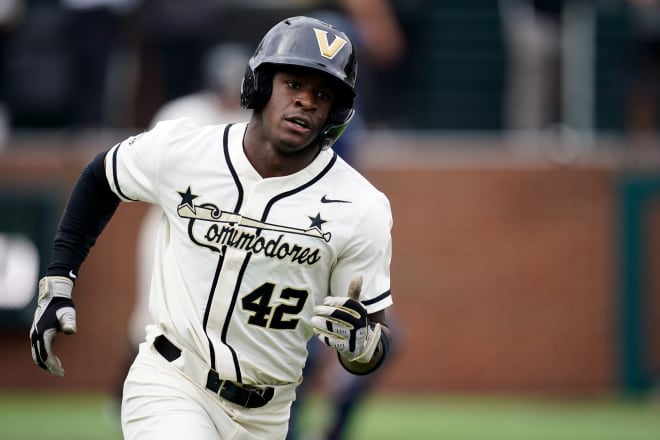 Vanderbilt's RJ Austin had five hits in the last game of the Commodores' season. 