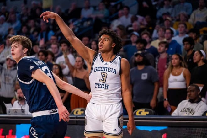 Deebo Coleman sinks one of his three three-pointers in the win over Georgia Southern