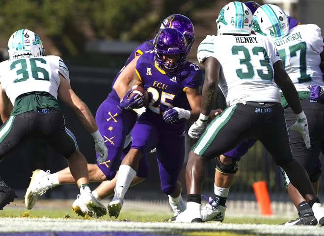 Keaton Mitchell ran for a personal best 224 yards and two touchdowns in ECU's 52-29 win over Tulane.