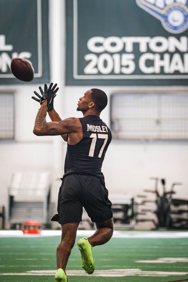 Tre Mosley at Michigan State's Pro Day.